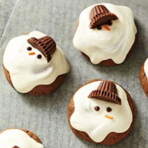 chocolate melted snowman cookies