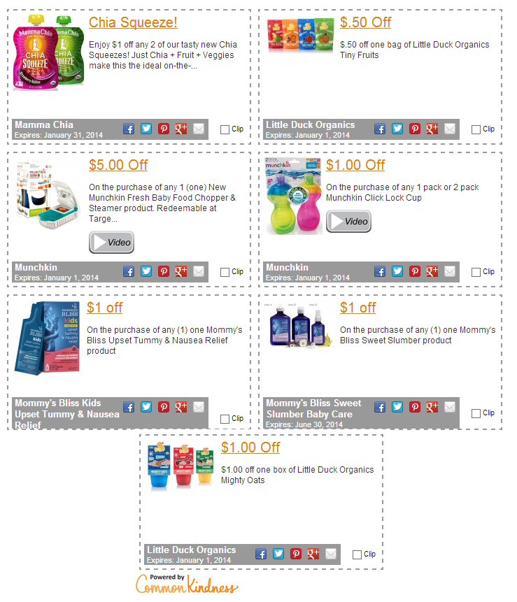 Baby and Toddler coupons CommonKindness