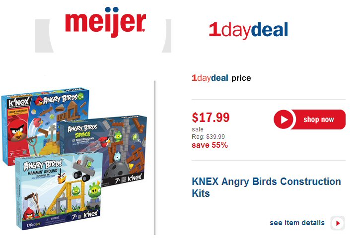 Meijer one day deal angry birds