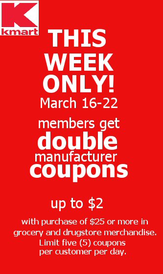 kmart double manufacturer coupons
