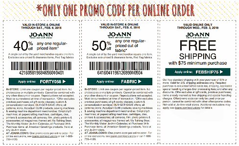 Joann coupon Jan 31 Calvary Couponers