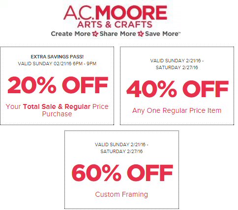 AC Moore February 21 calvary couponers