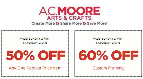 AC Moore coupon Feb 7 through 13 calvary couponers