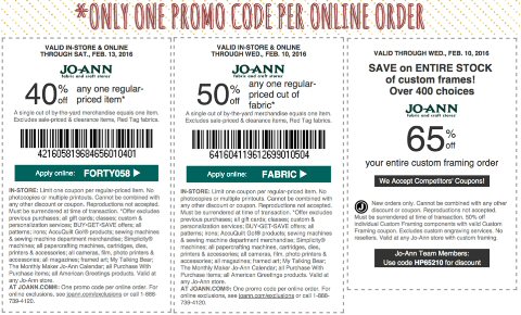 Joann coupon February 8 calvary couponers