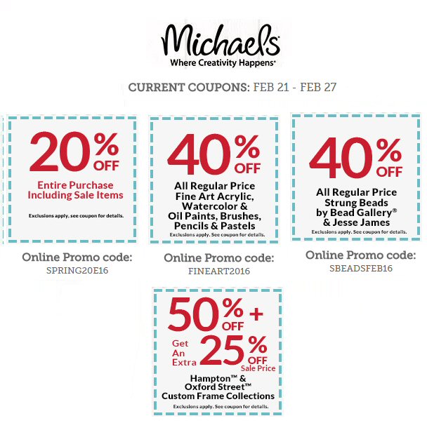 Michaels February 21 calvary couponers