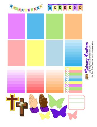 Calvary Crafters Easter Planner Printable Sheet freebie preview