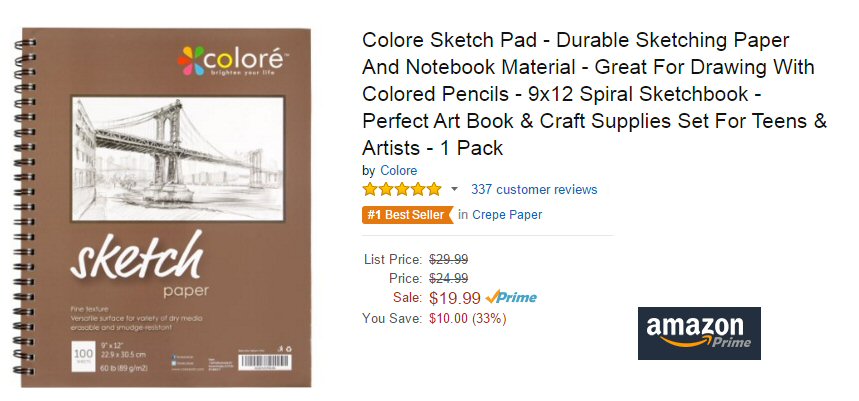 Colore Sketch Paper Save 10 dollars Calvary Couponers and Crafters