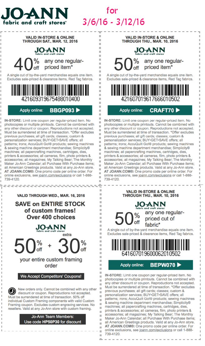 Joann coupons 3-6-16 Calvary Couponers and Crafters