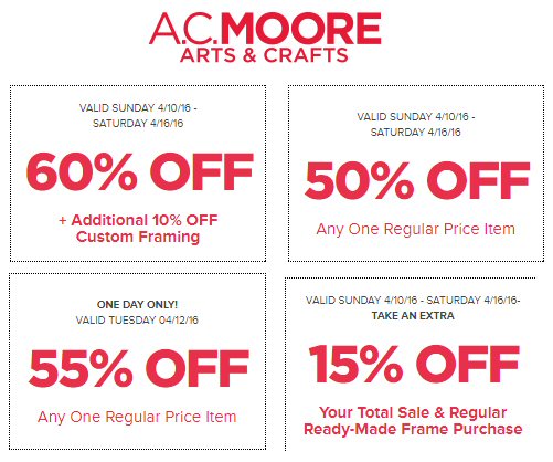 AC Moore Coupons 4-10 Calvary Couponers and Crafters