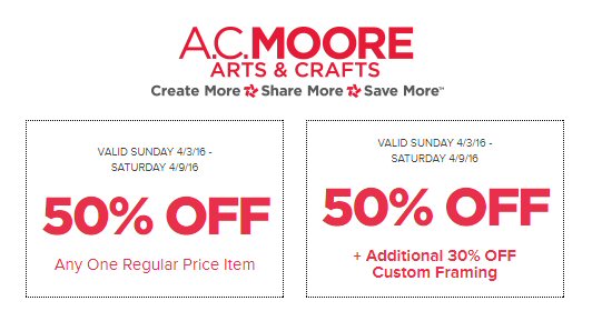 AC Moore Coupons 4-3 Calvary Couponers and Crafters