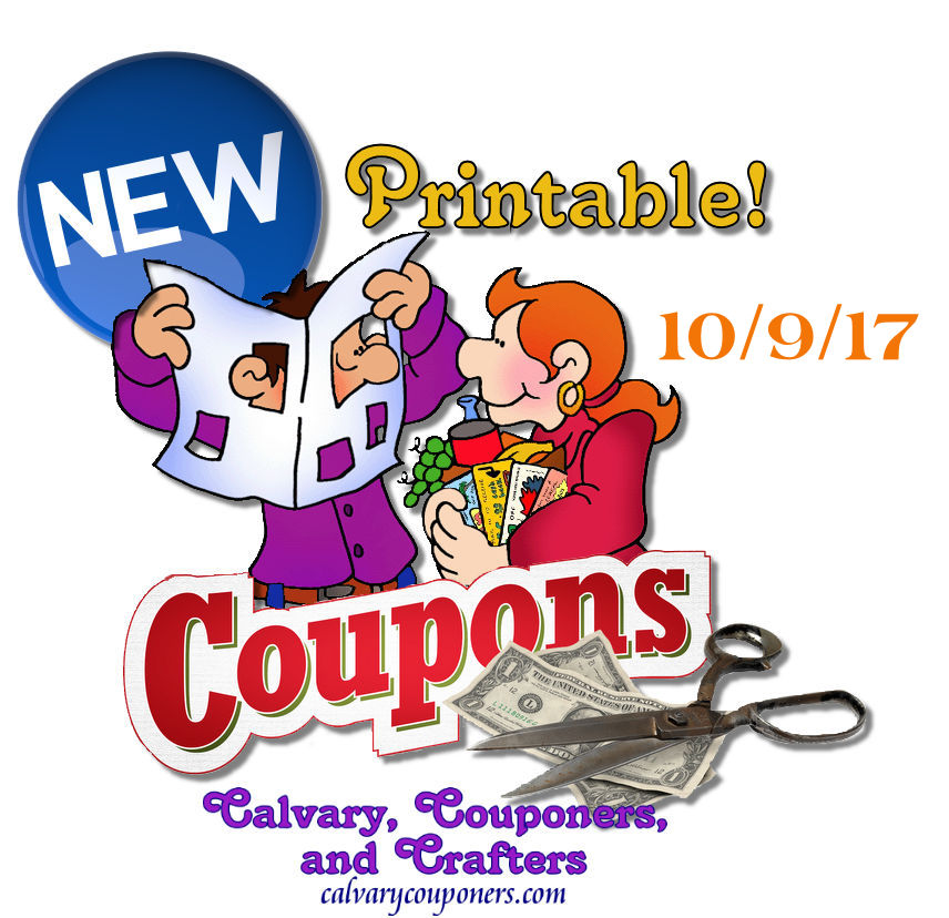 New Printable Coupons for 10/9/17