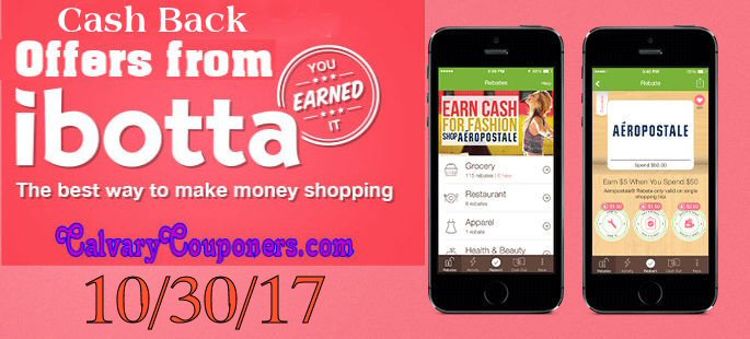Ibotta Cash Back offers for 10-30-17