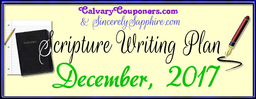 Scripture Writing Plan for December 2017