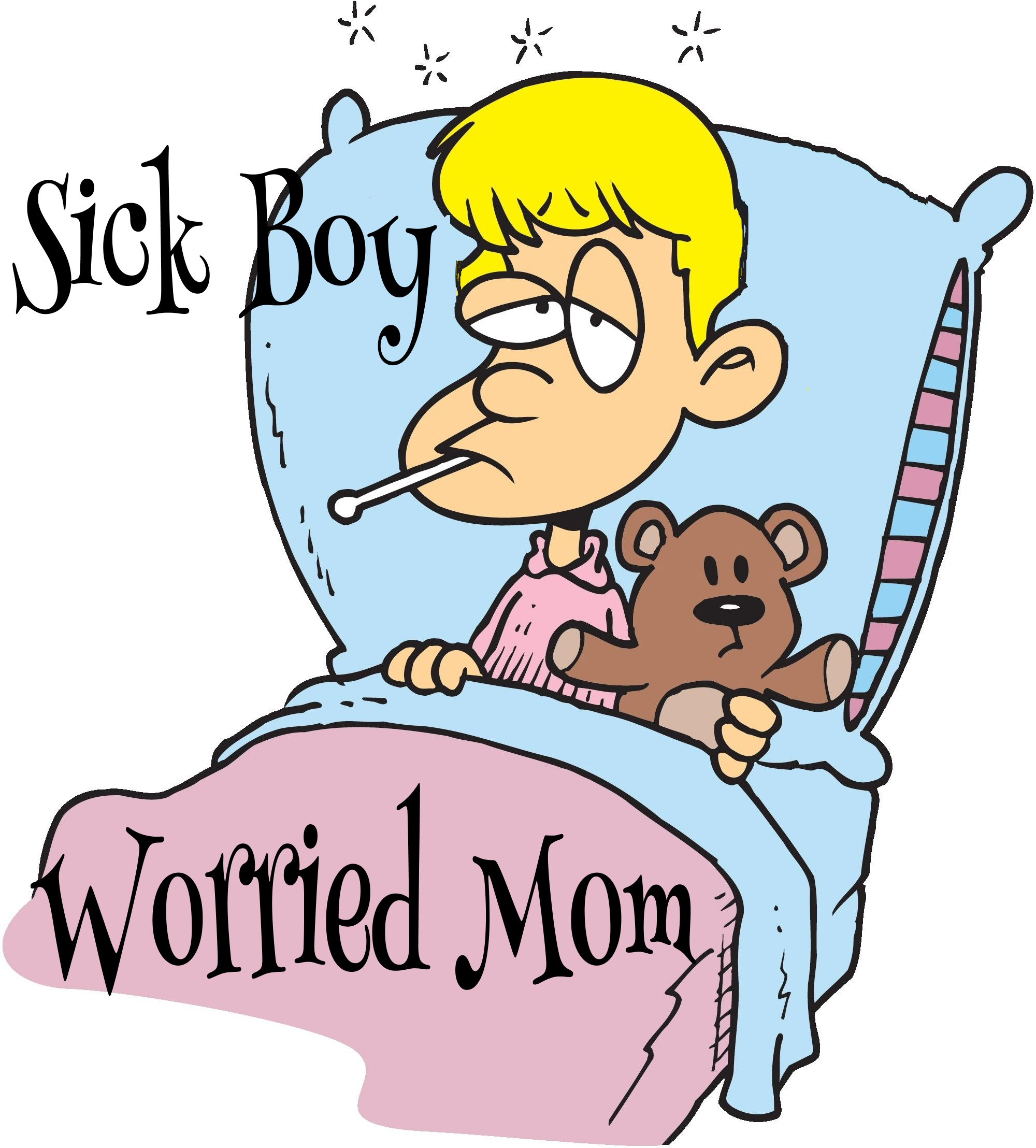 Sick boy worried mom