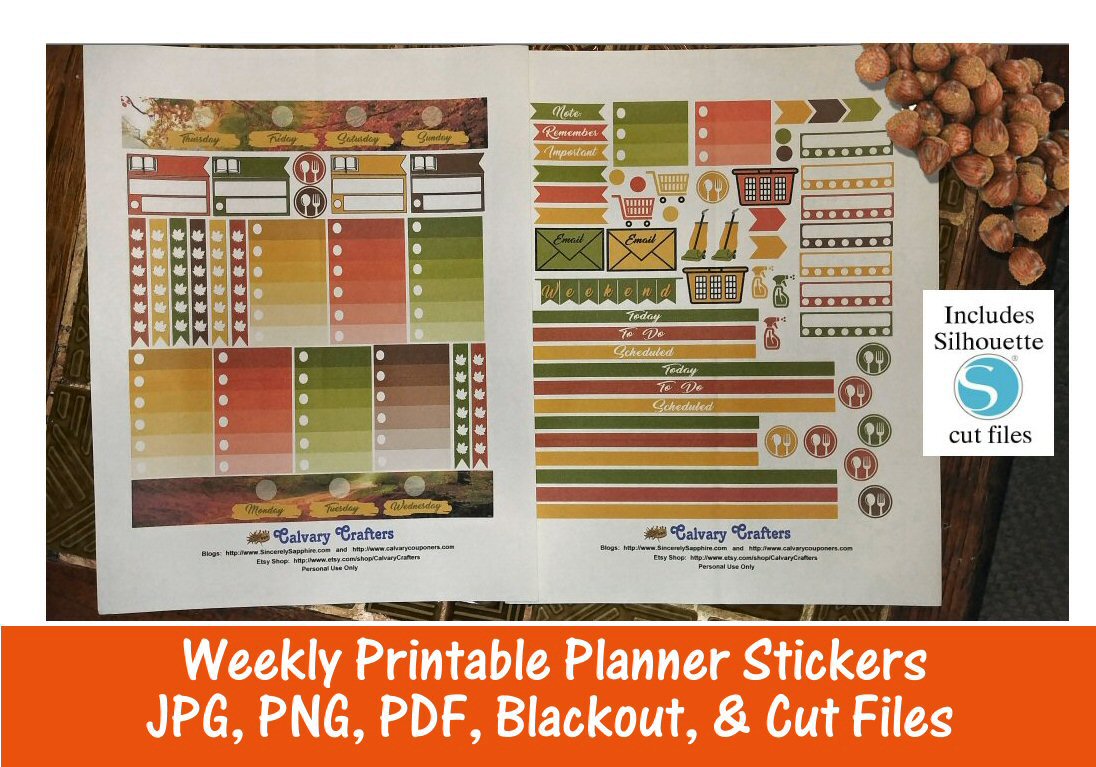 Printable Planner Stickers Autumn Road