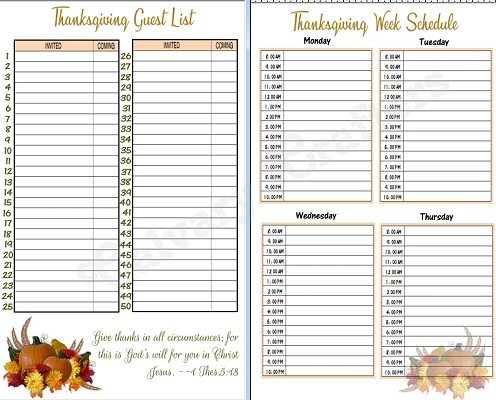 Thanksgiving Planner preview 3