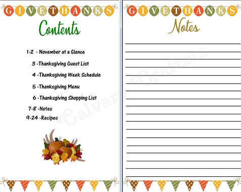Thanksgiving Planner Preview 5