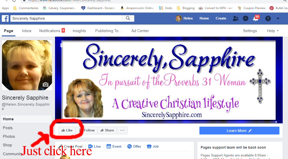 Sincerely Sapphire Facebook page