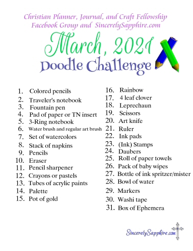 March 2021 Doodle Challenge, click here to download