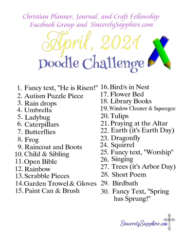 Click here for the April 2021 doodle plan